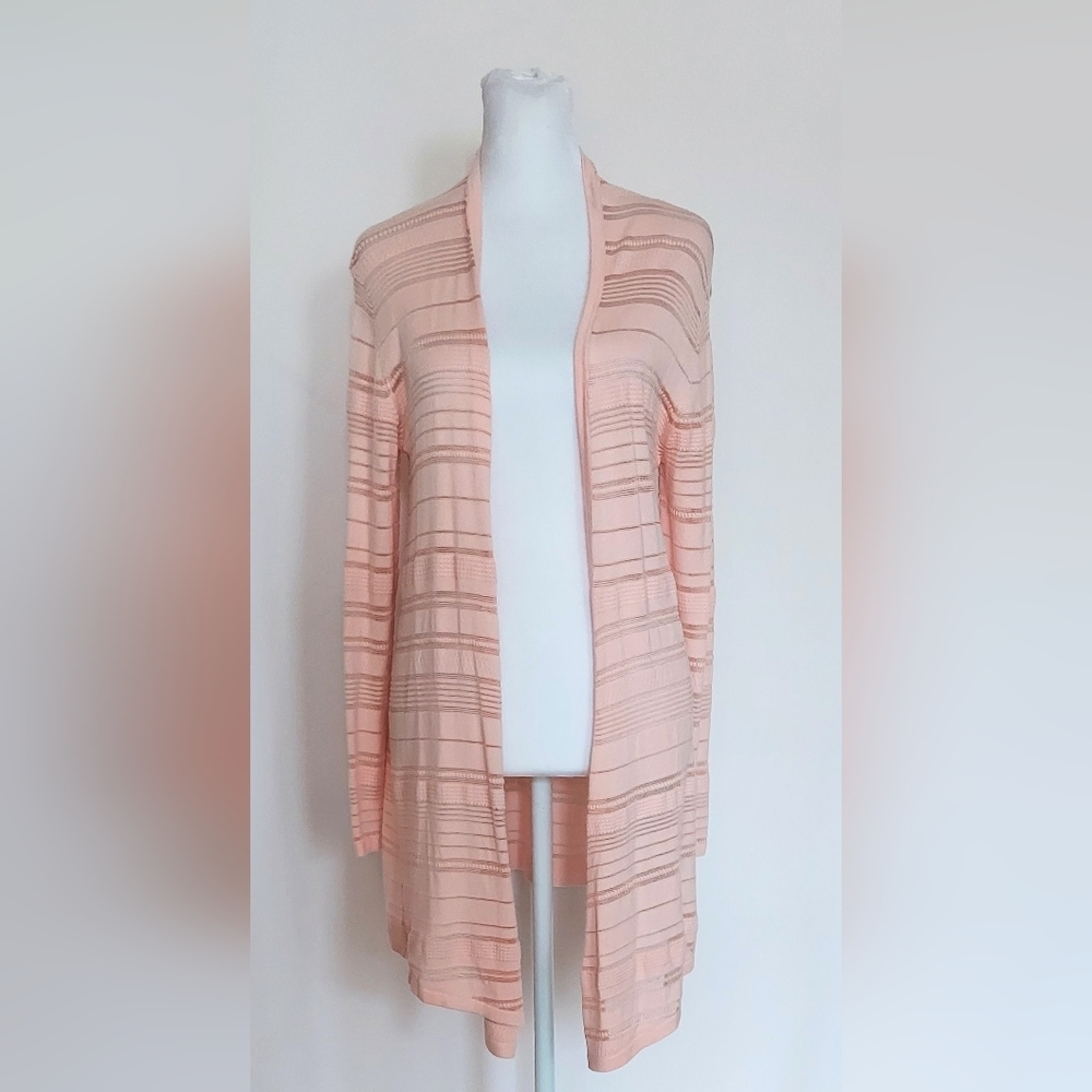 41 Hawthorn Open Knit Ribbed Cardigan Pink Size Petite Small NWT